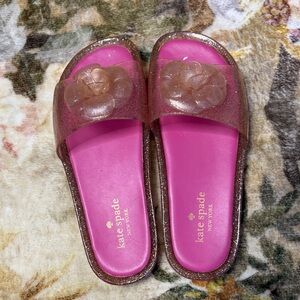 Kate Spade Pink Glitter Floral Sandals
